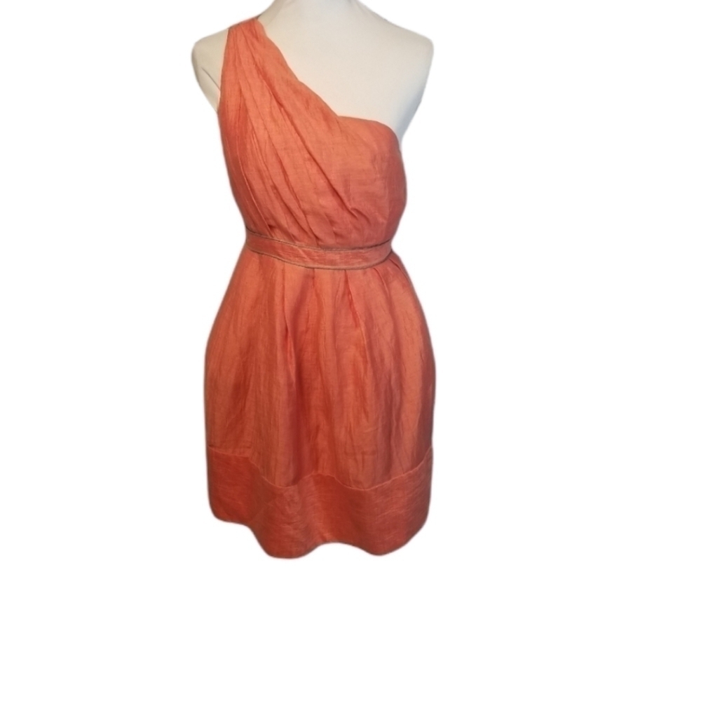 Thread Social coral one shoulder dress